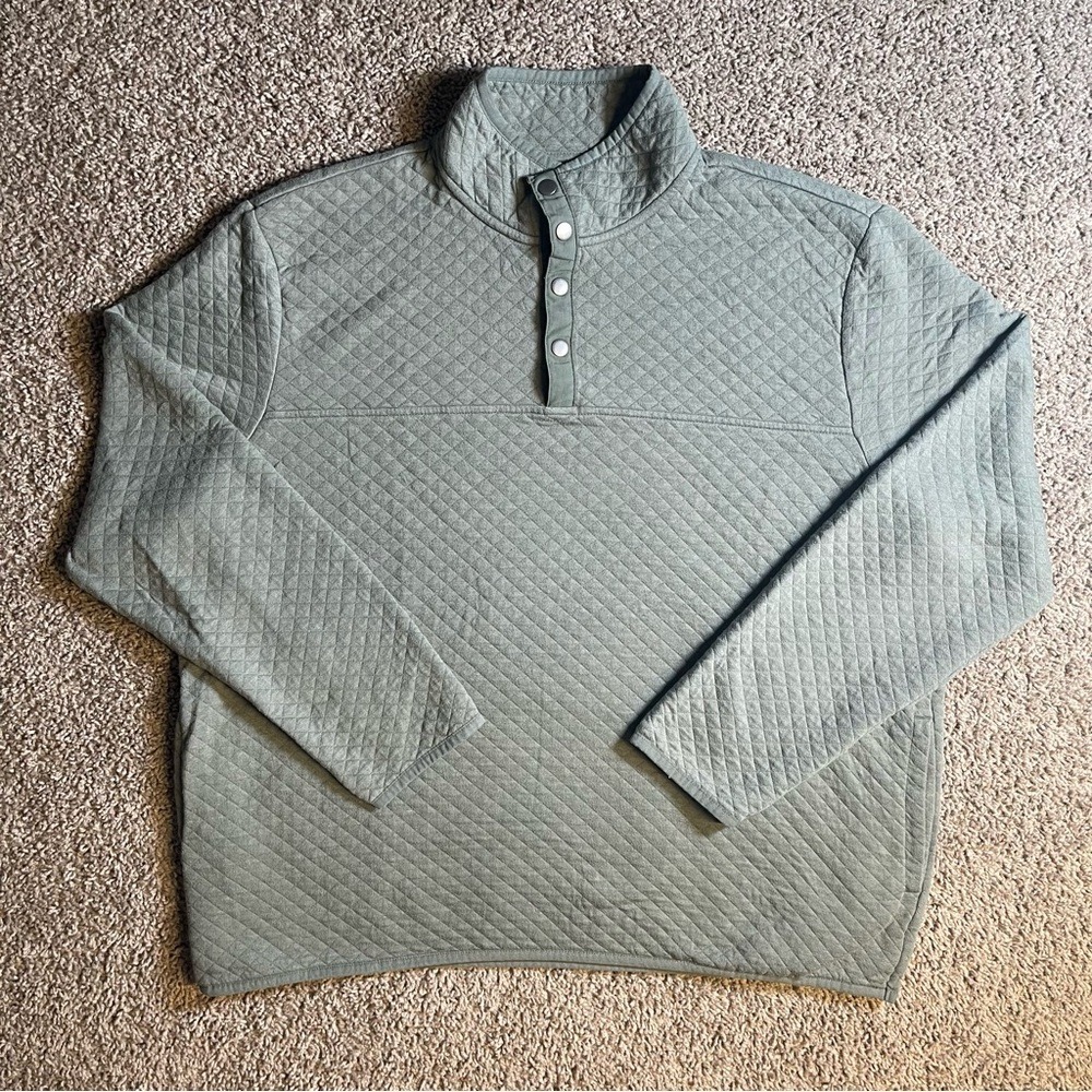 Sonoma quilted XXL women's sage green pullover sweatshirt outerwear sporty - Picture 3 of 7